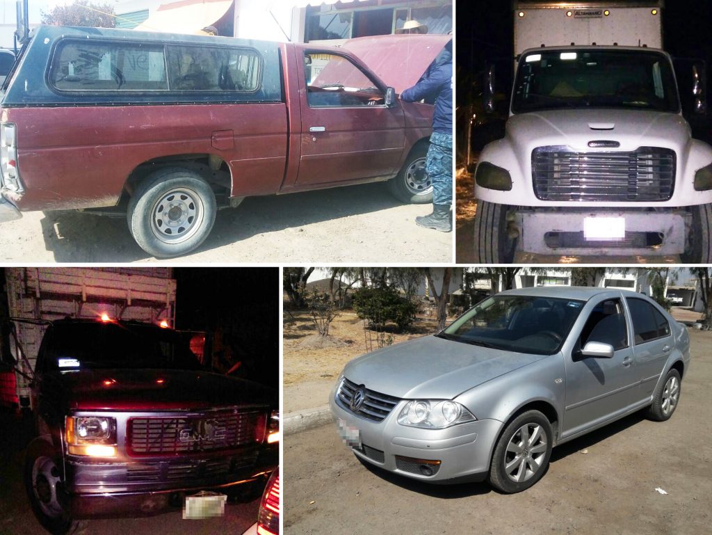 Vehículos recuperados en Ixmiquilpan