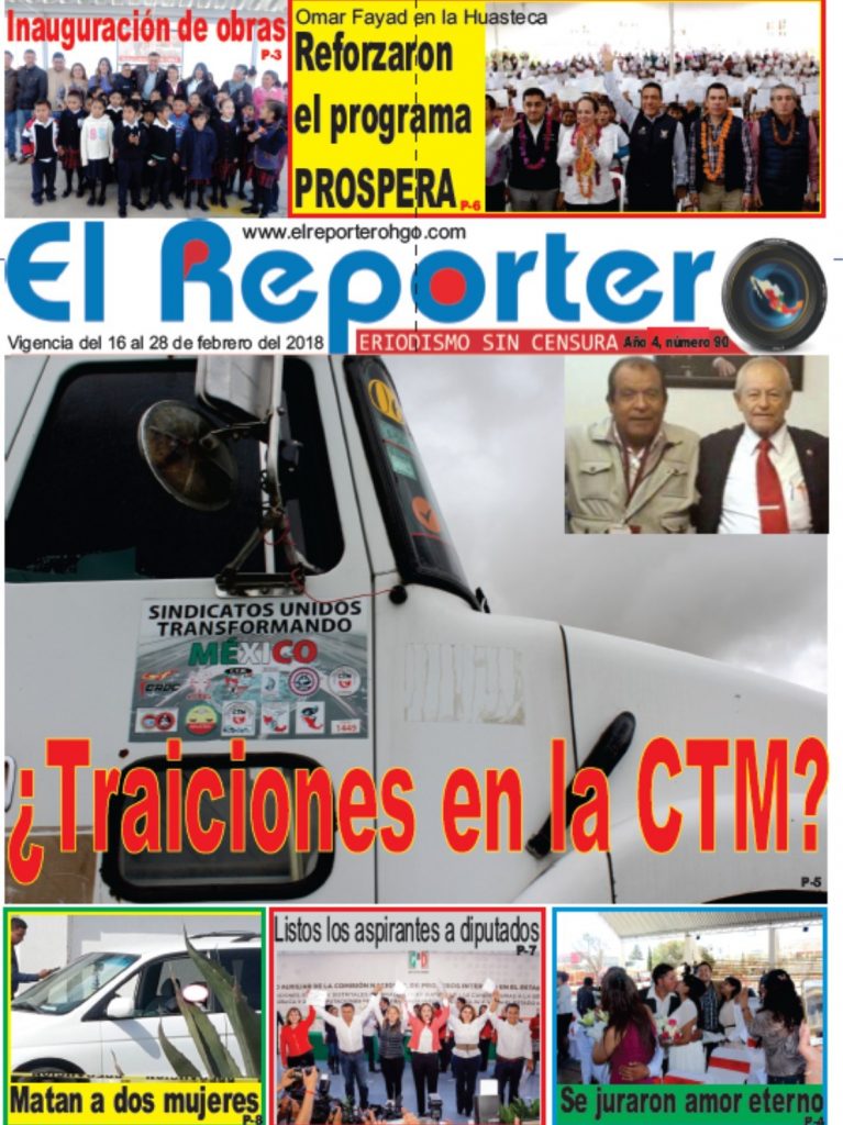 EL REPORTERO, edición impresa número 90, esperamos sea de su agrado