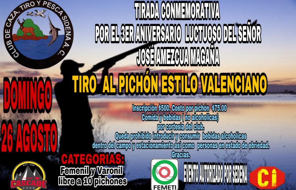 Invitación a practica de Tiro al Pichón