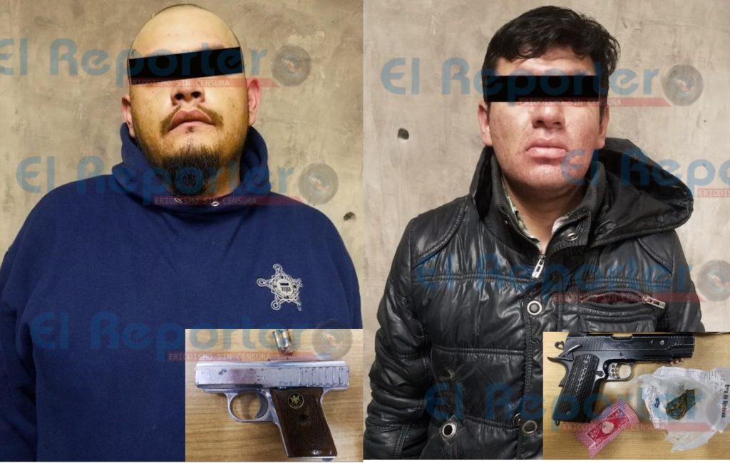 Motociclistas capturados con arma y drogas