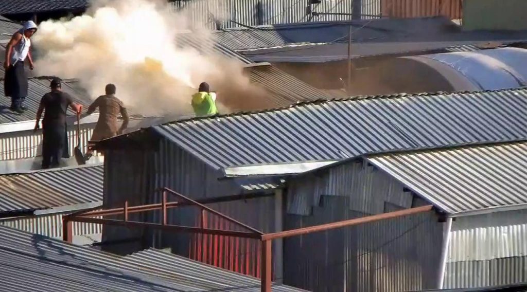 Incendio en la Central de Abastos