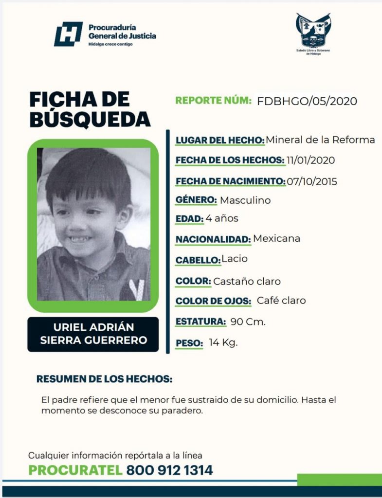 Labor social para localizar a Uriel Adrián