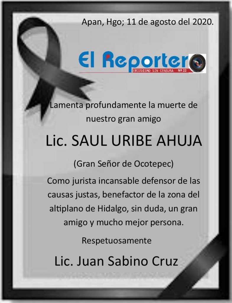Murió Saúl Uribe Ahuja
