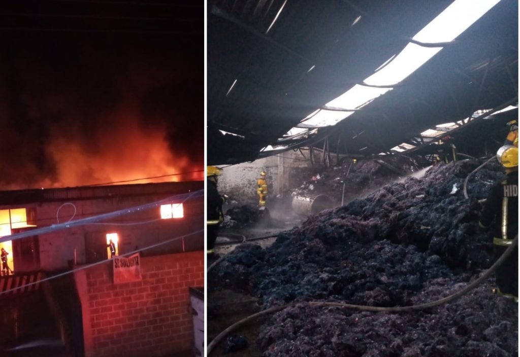 Pavoroso incendio en una fábrica de hilos