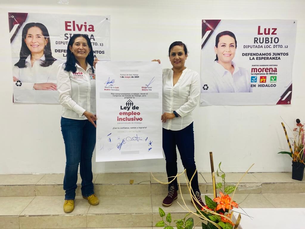 Luz Rubio y Elvia Sierra se comprometen con la juventud hidalguense
