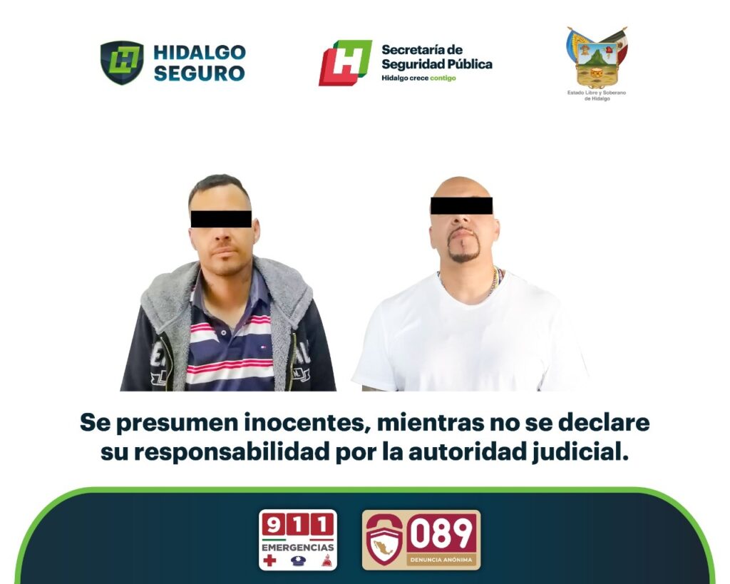Fuereños armados en persecución fueron detenidos en Hidalgo