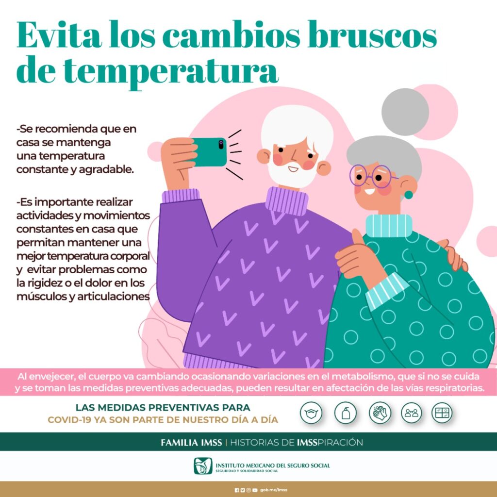 IMSS llama a tener precaución por cambios bruscos de temperatura en adultos mayores