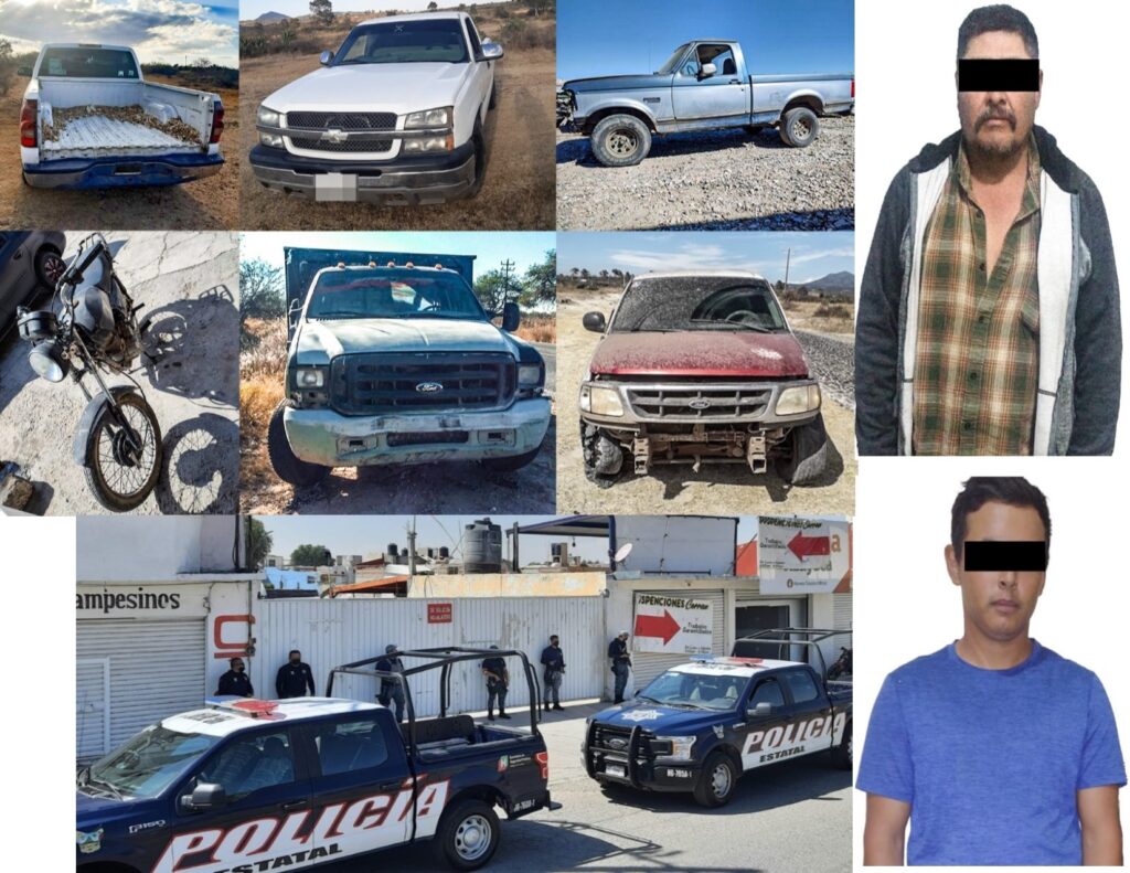 Recuperan vehículos robados y aseguran a dos sujetos