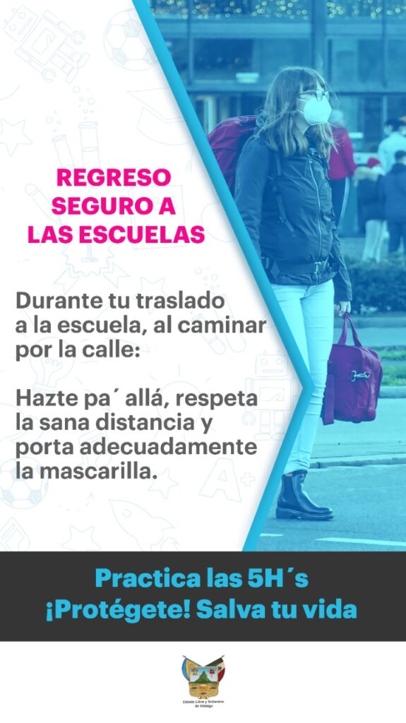 En este regreso a clases, sigue estas 5 medidas de protección personal para mantenerte libre de contagio de SARS CoV-2