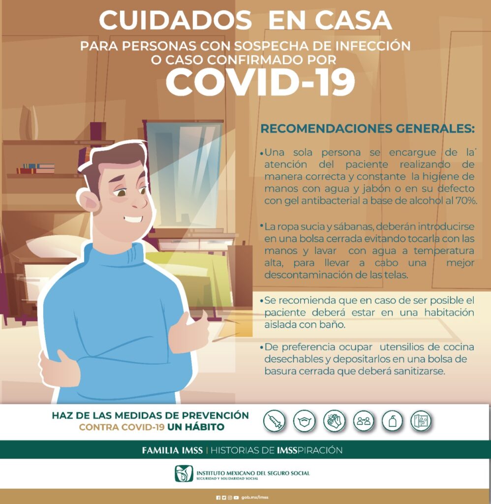 IMSS pide mantener medidas de prevención para enfermos con COVID-19 en casa