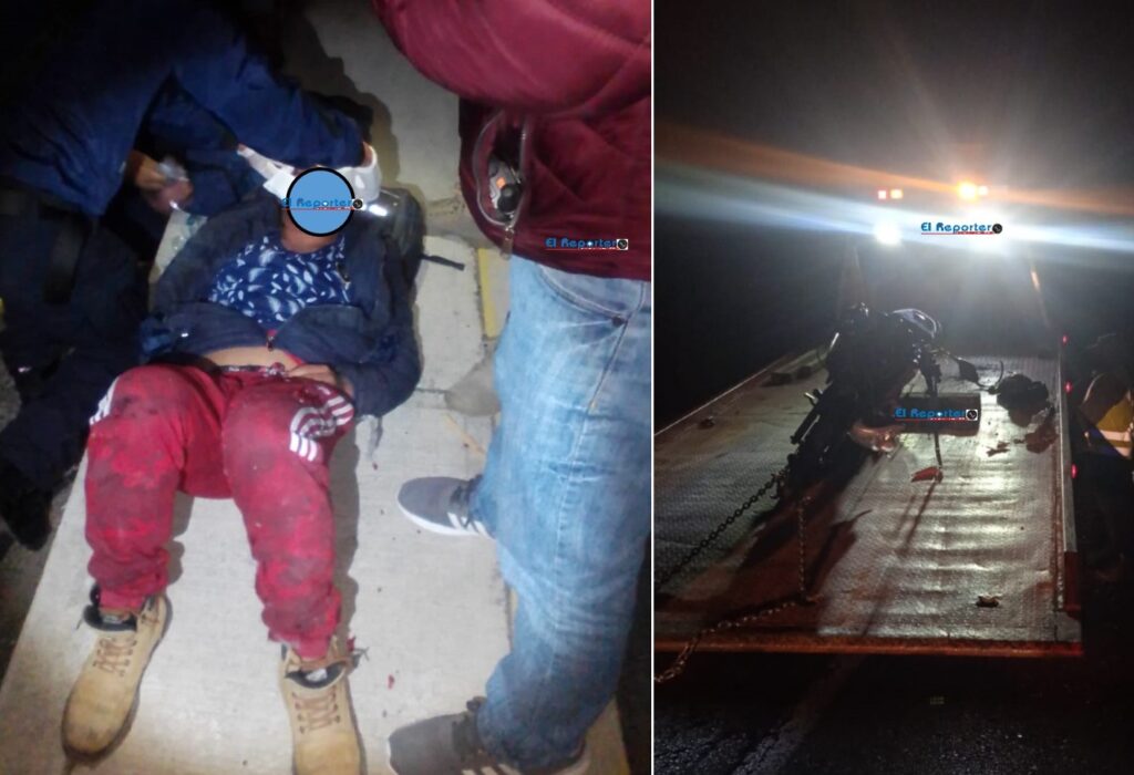 Herido al viajar de noche en moto
