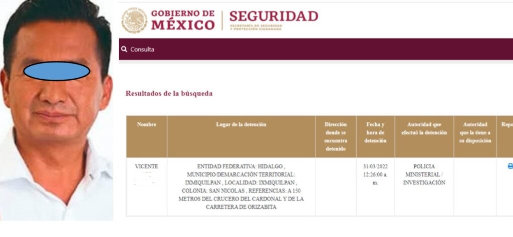 Vicente «Ch» capturado accionar armas de fuego