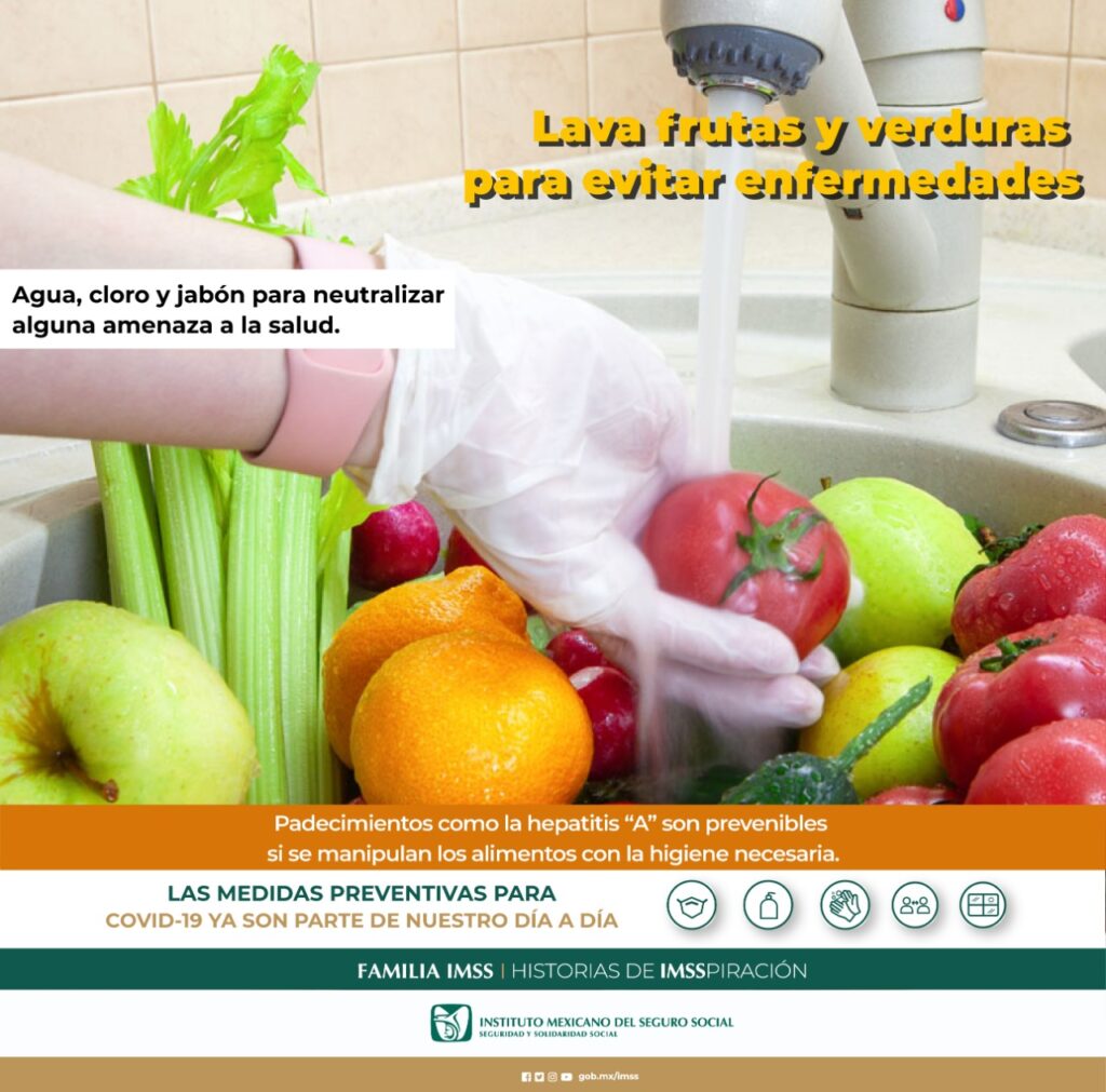 Recomienda IMSS Hidalgo lavar frutas y verduras para evitar enfermedades