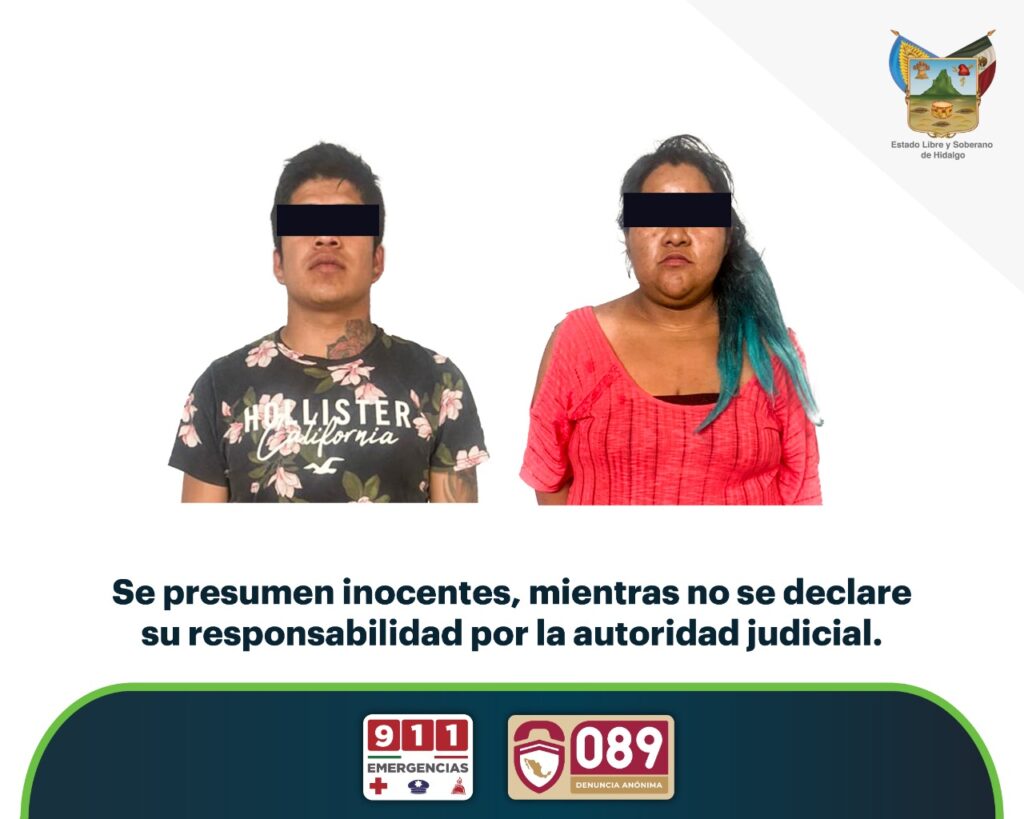 Detienen a pareja presuntamente narcomenudista en Ixmiquilpan