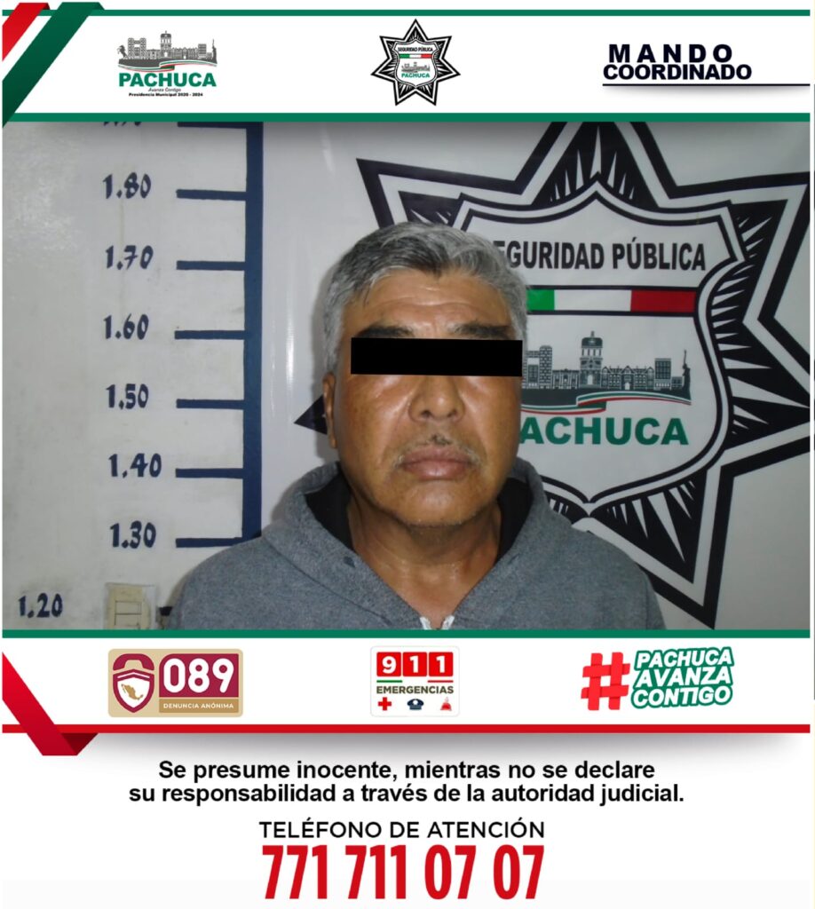 Policía de Pachuca detiene a presunto agresor sexual