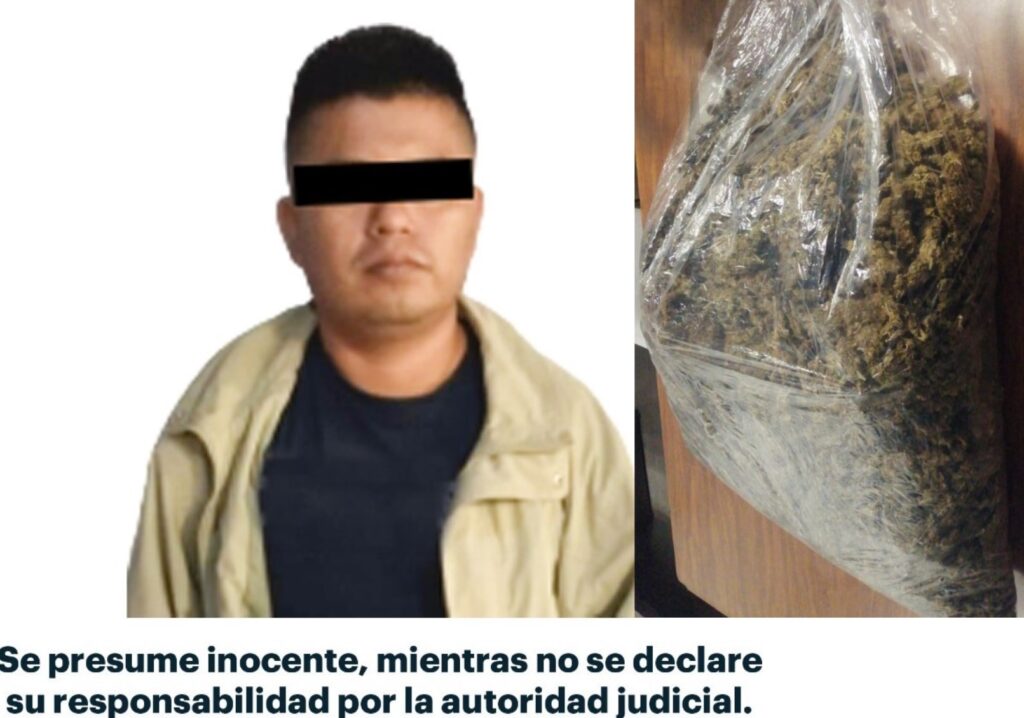 Individuo cargaba más de cinco kilos de mota