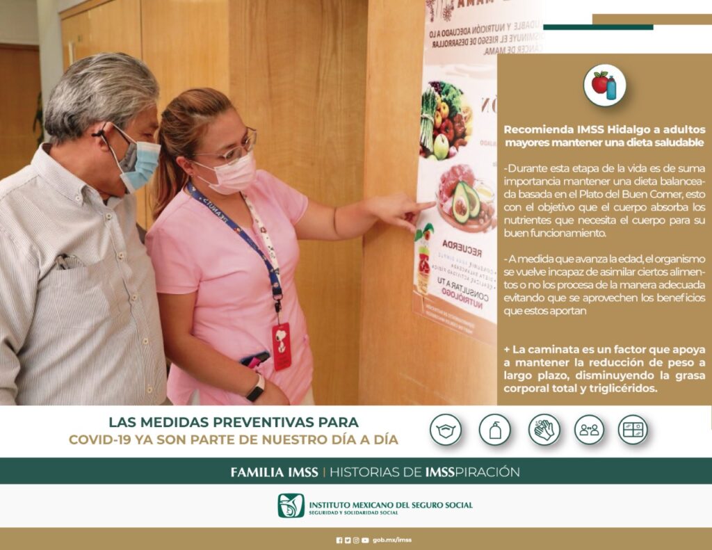 IMSS Hidalgo recomienda a los adultos mayores mantener dieta saludable