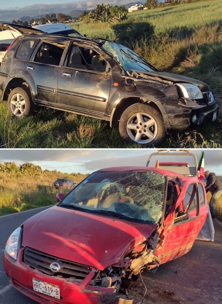 Aparatoso choque origino bloqueo de carretera