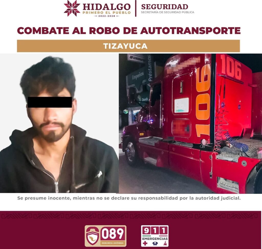 Capturan a presunto ladrón de tráiler