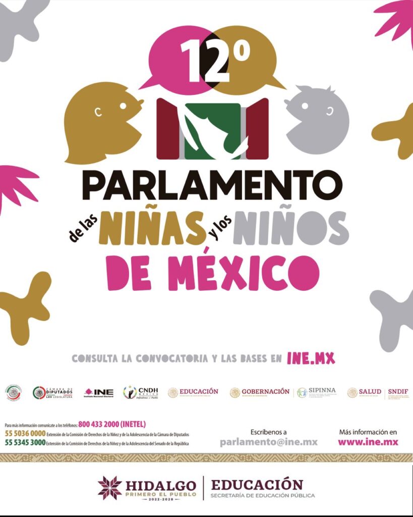 Invitan a estudiantes a participar en el 12° Parlamento de las niñas y los niños de México