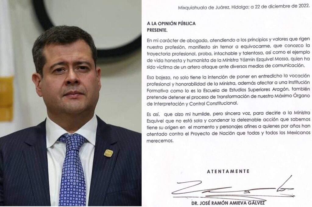 Respaldó a la ministra Yázmin Ezquivel Mossa