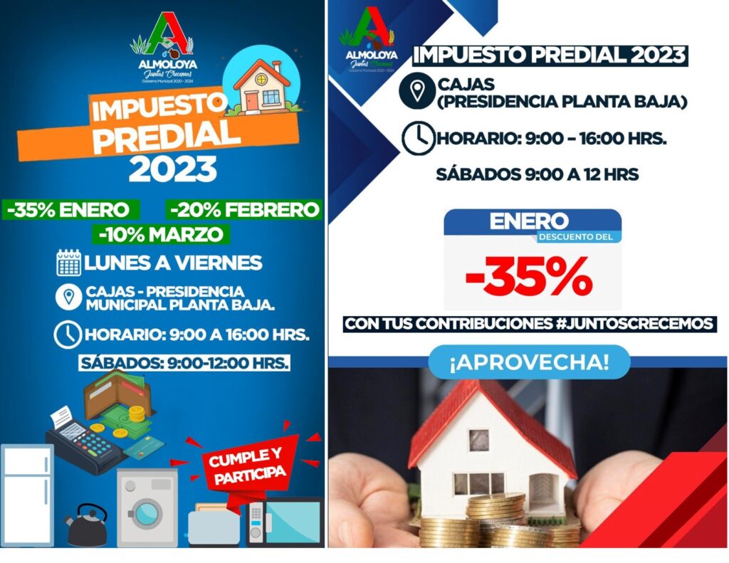 Excelentes descuentos al pagar el impuesto predial