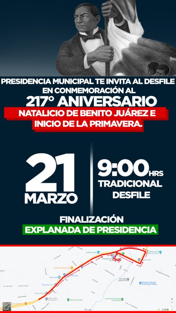 Desfile para conmemorar natalicio de Benito Juárez