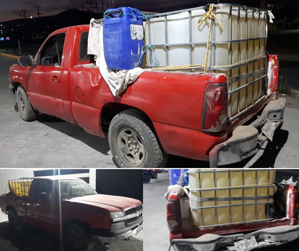 Abandonaron camioneta repleta de hidrocarburo