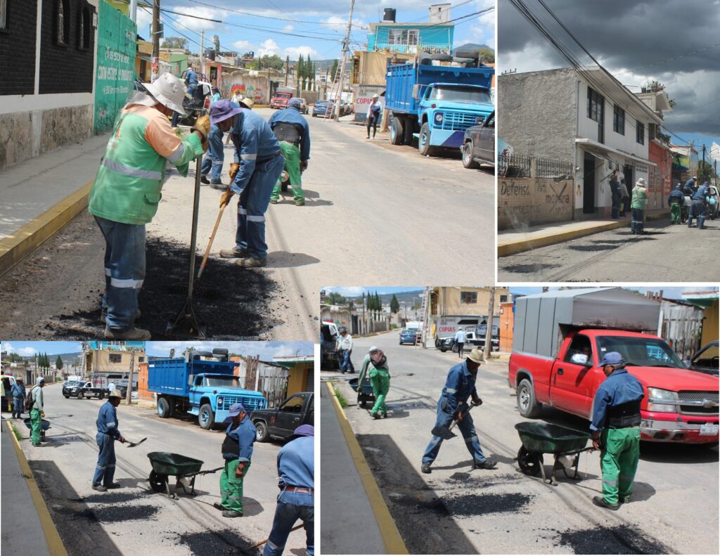 Cuadrillas de trabajadores cumplen con bacheo