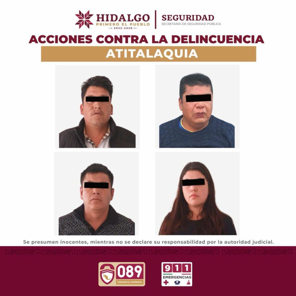 Capturan en flagrancia a cuatro asaltantes