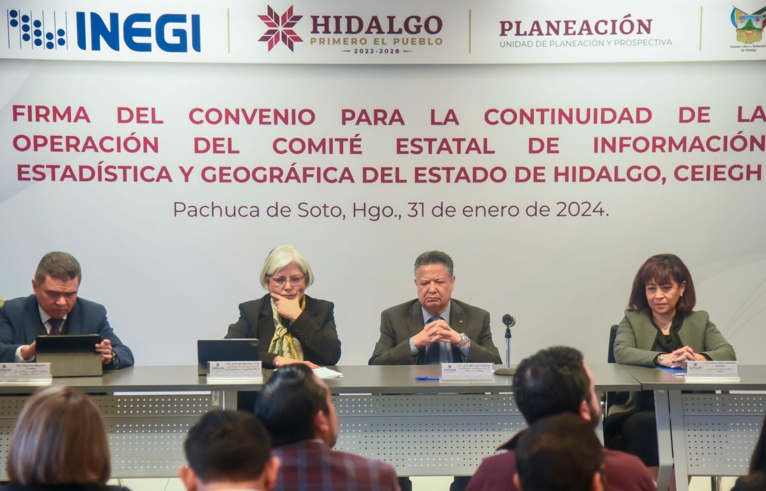 Signan INEGI y gobierno de Hidalgo convenio de colaboración