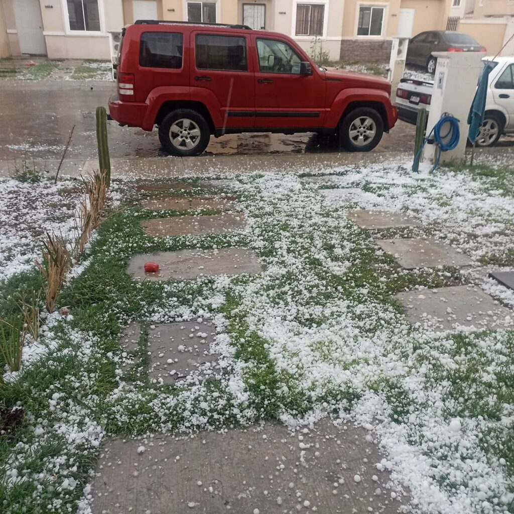 Fuerte granizada en Pachuca