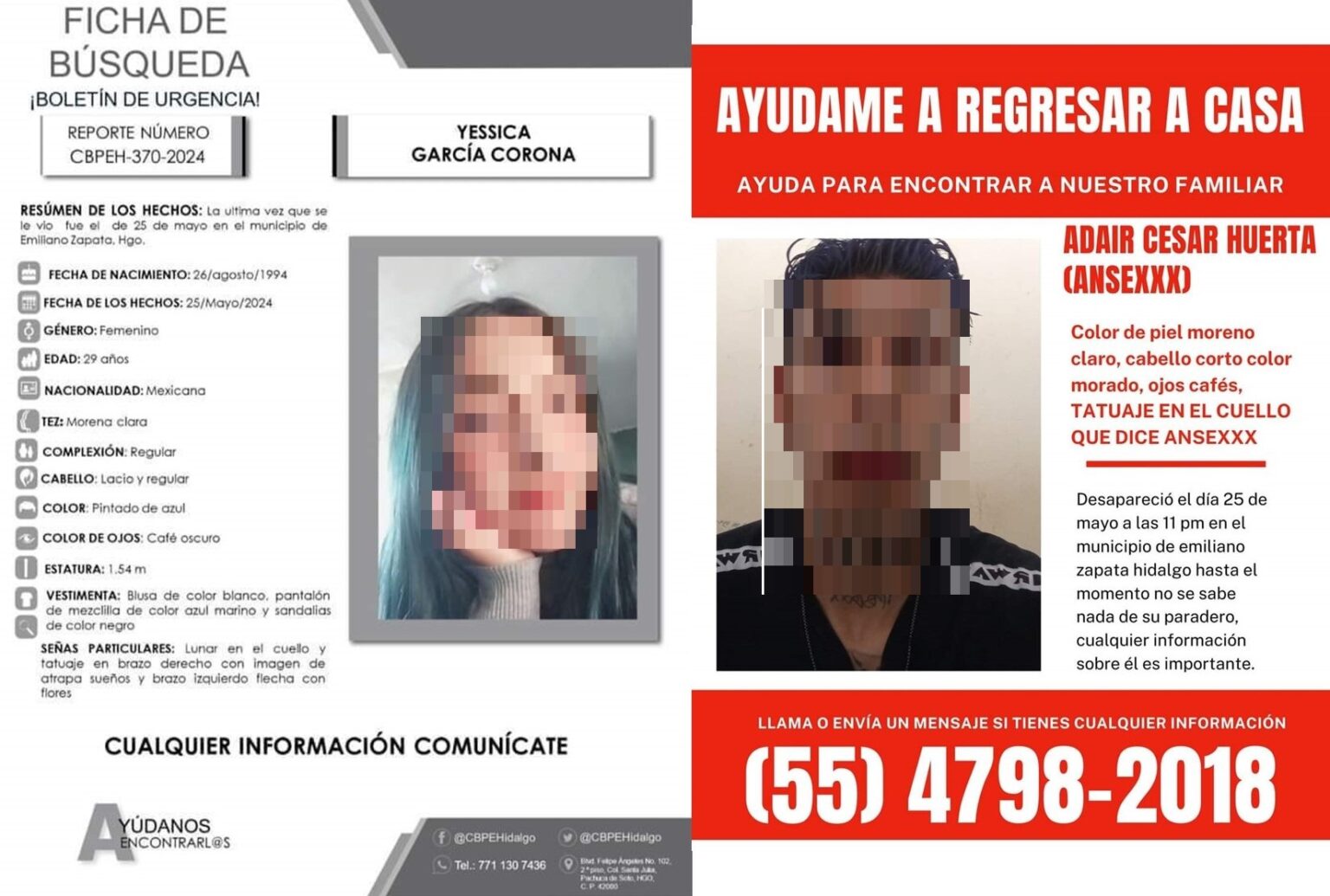 Desaparecieron y fueron hallados sin vida