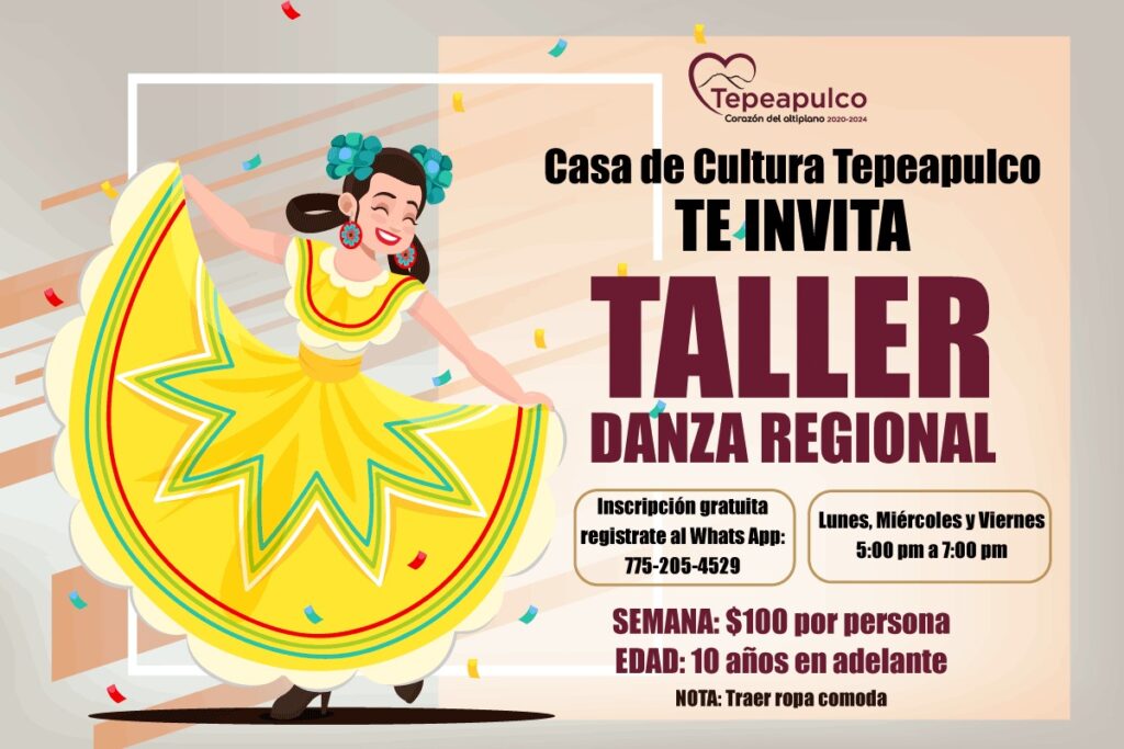 Invitan a participar en taller de Danza Regional