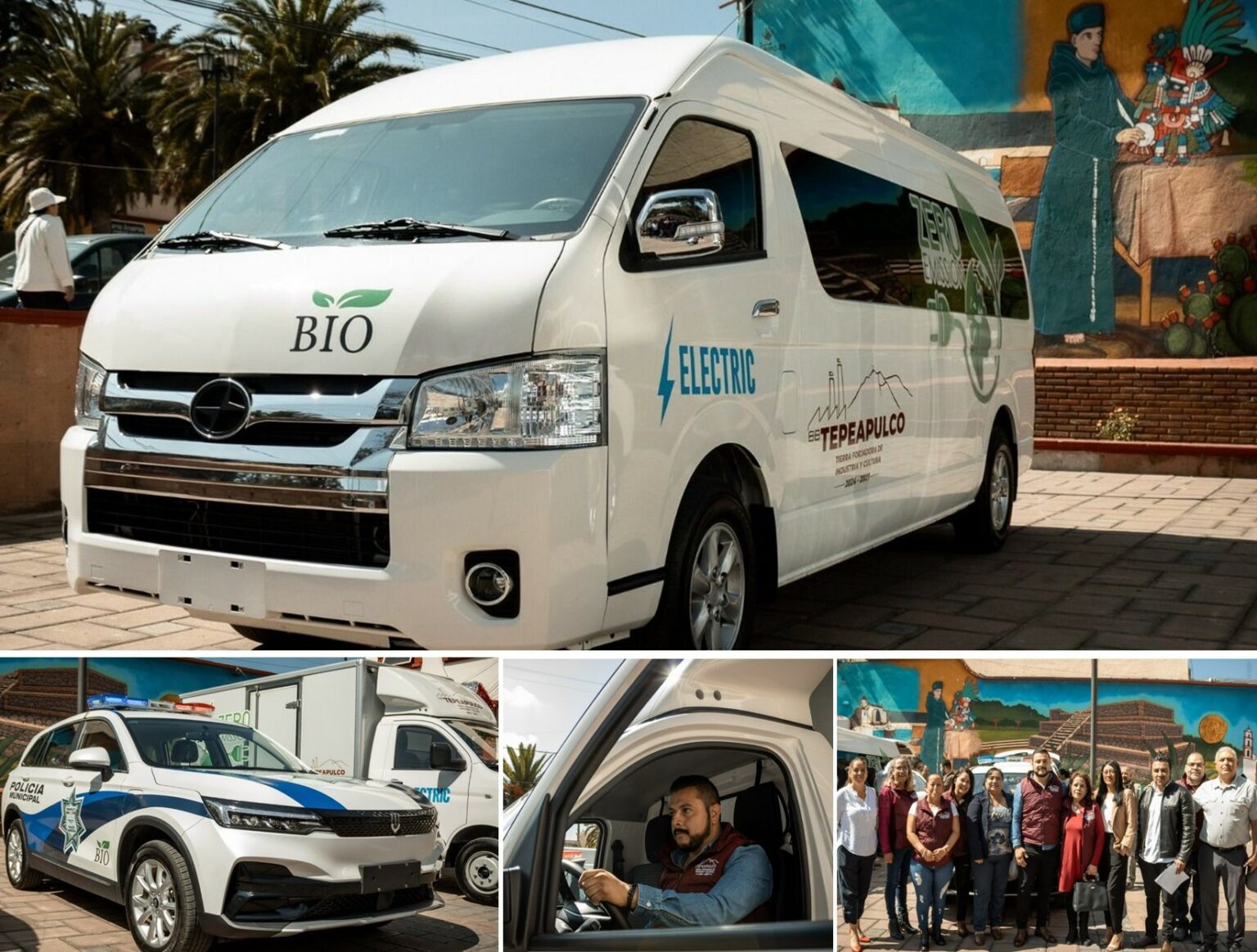 Tres vehículos eléctricos para Tepeapulco