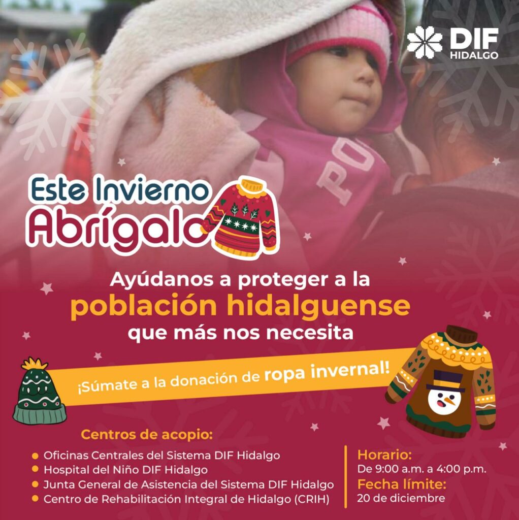 Edda Vite impulsa la campaña “Este Invierno Abrígalo” para proteger a los hidalguenses del frío