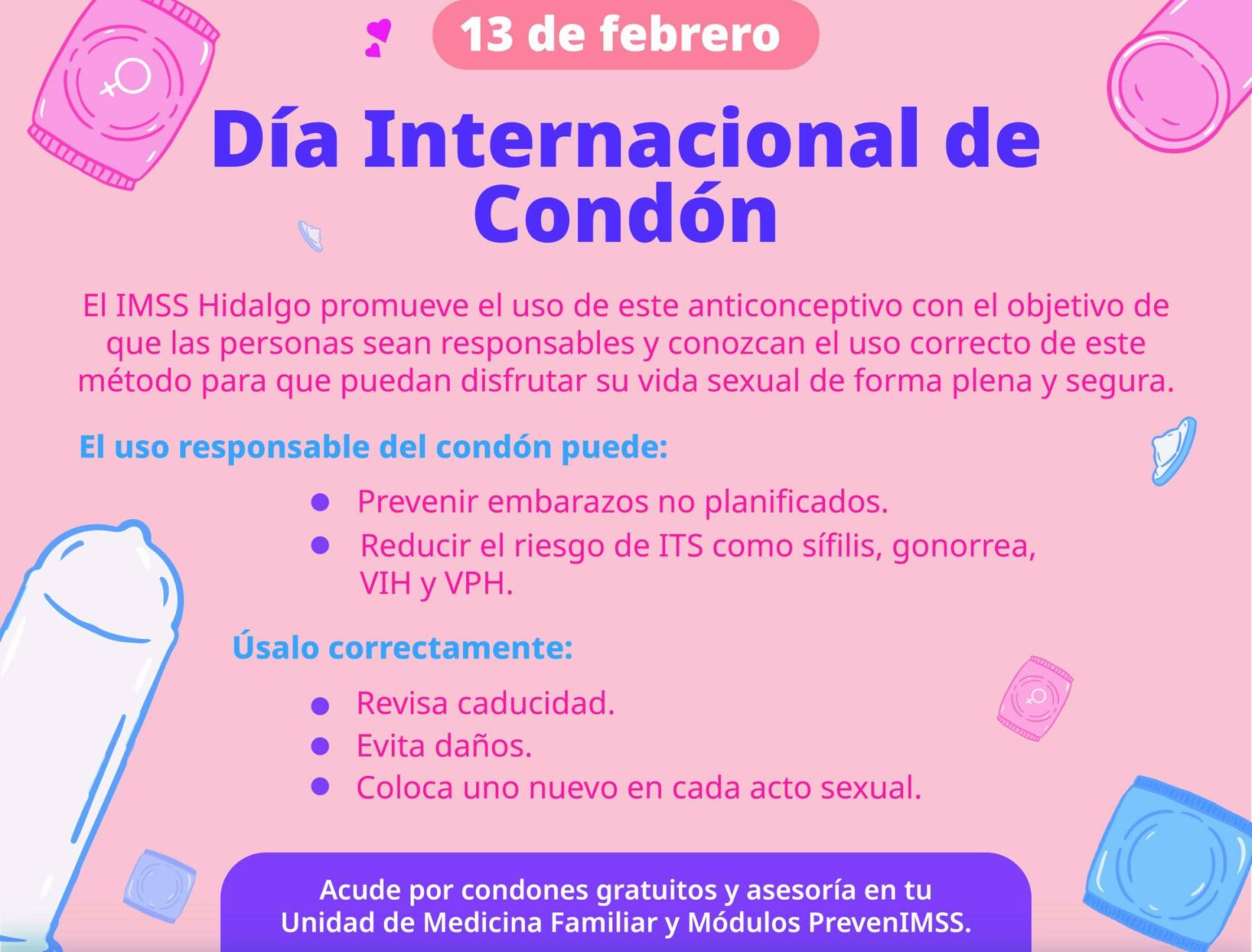 IMSS promueve uso del condón