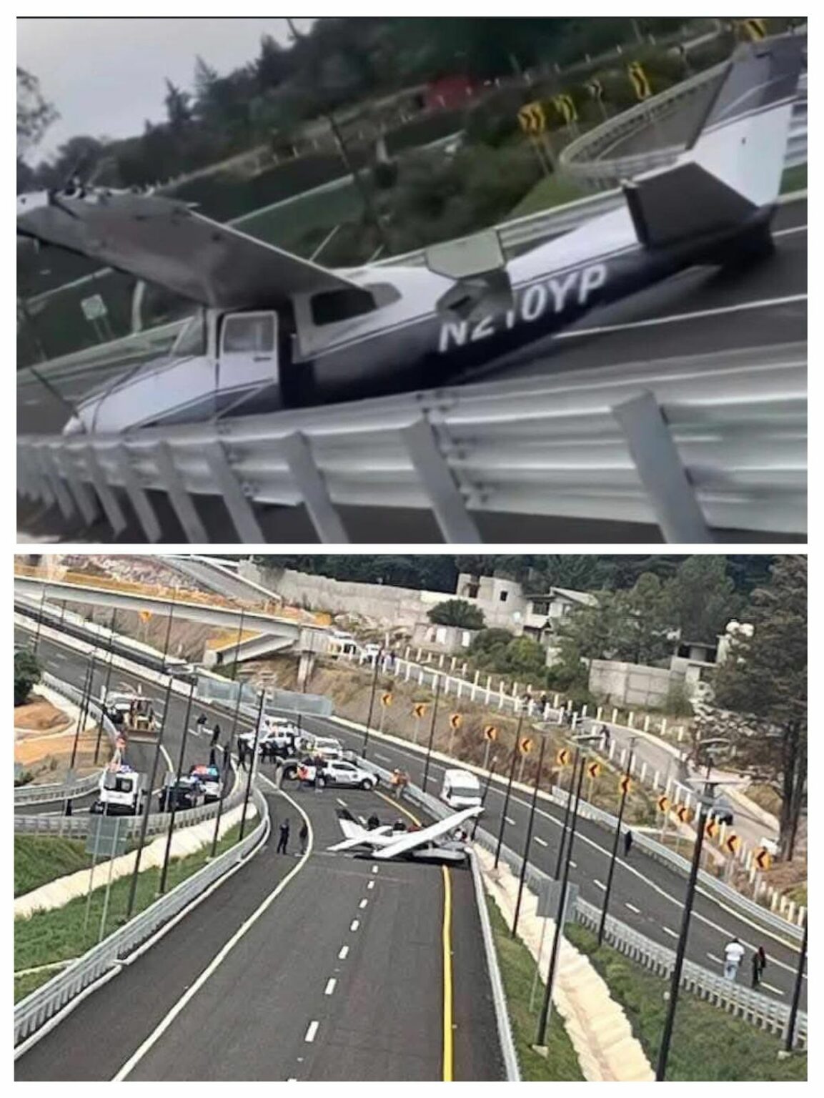 Avioneta con fallas estrenó la vía Real del Monte-Huasca