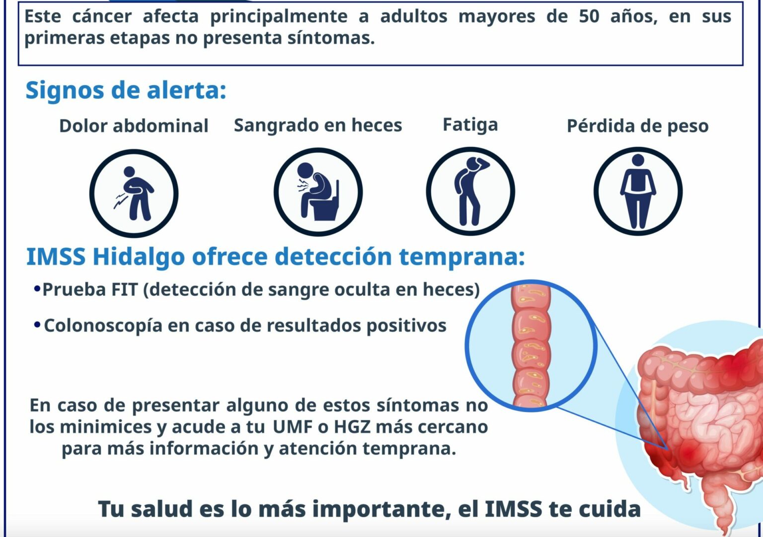 Acciones preventivas contra cáncer de colon