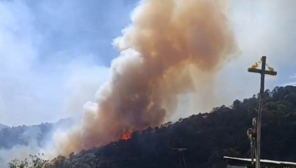 Gobierno de Hidalgo atiende incendio en Tlahuiltepa