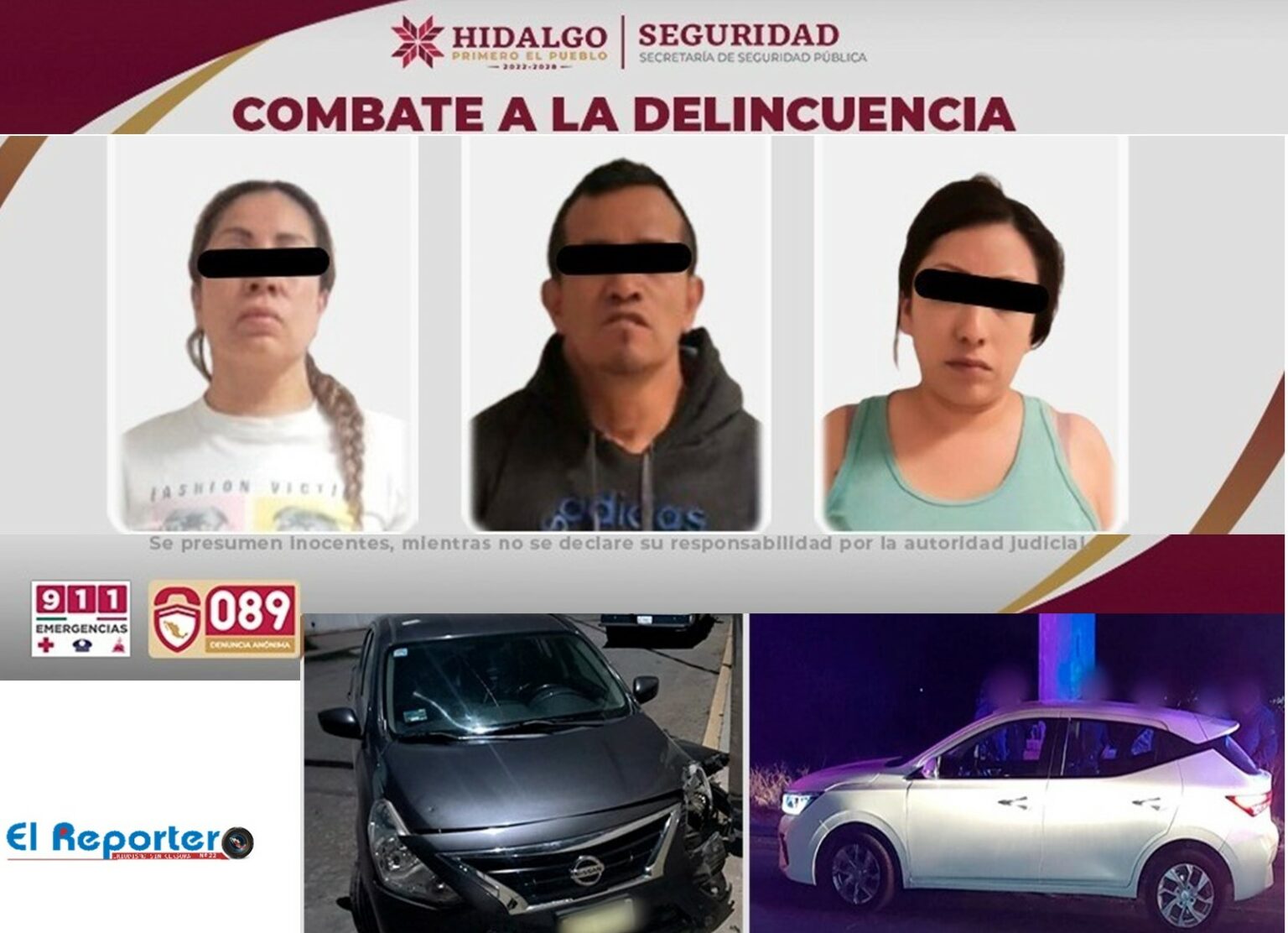 SSPH captura banda dedicada al robo de vehículos