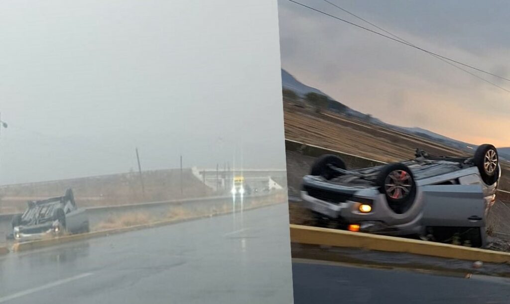Aparatosa volcadura en la Pachuca-Cd. Sahagún