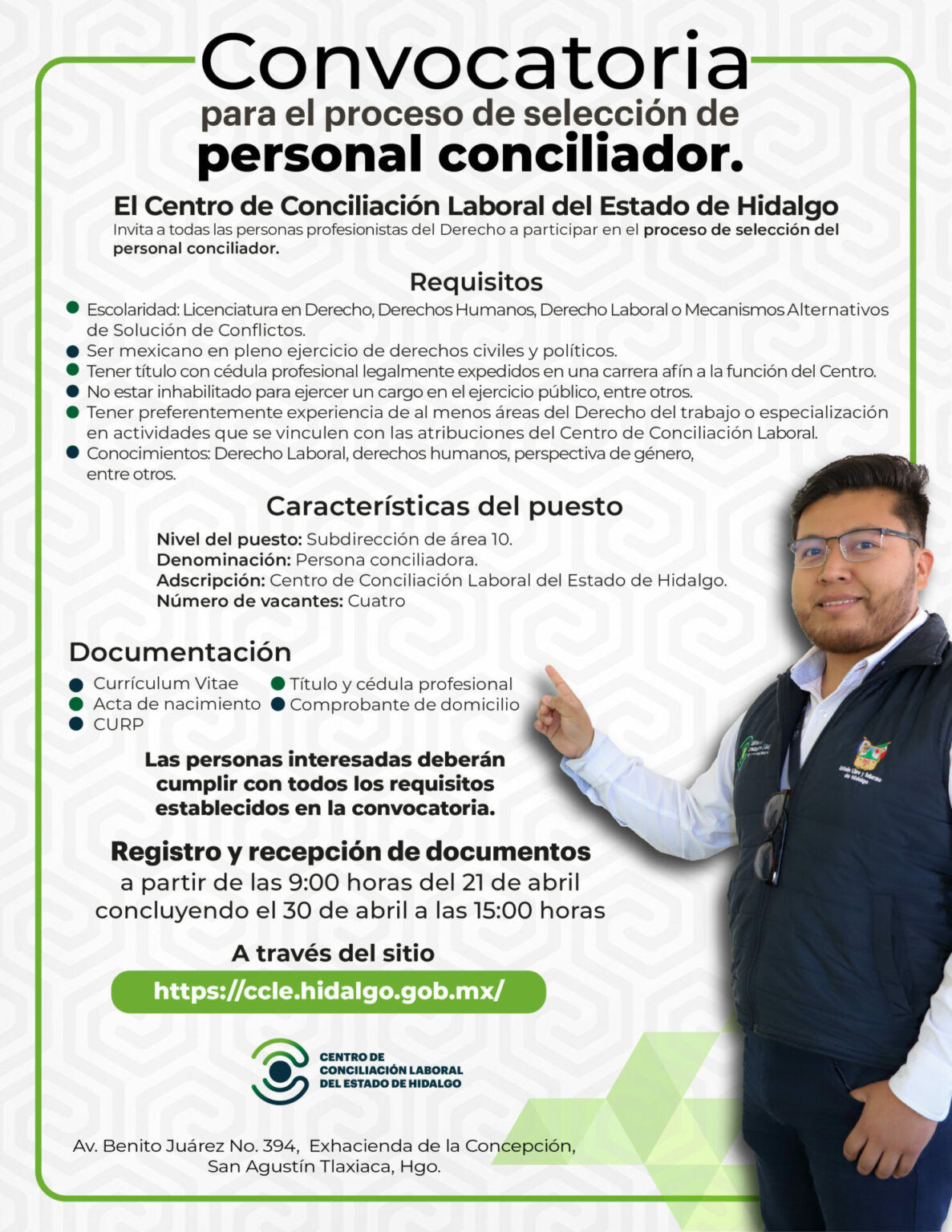 Convocatoria para la selección de nuevos conciliadores laborales