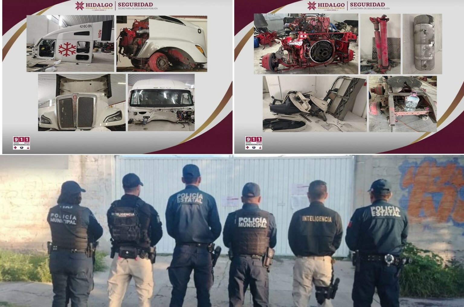 En cateo recuperan tractocamión y aseguran centro de desmantelamiento de tráileres