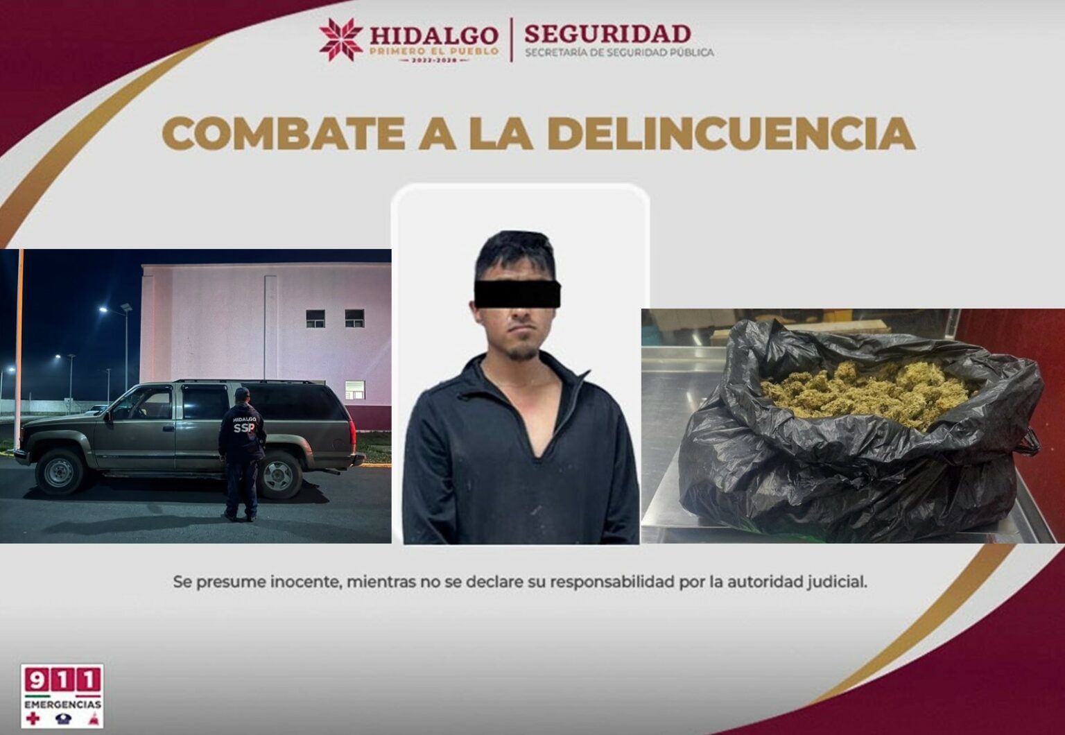 Sujeto detenido con medio kilo de marihuana