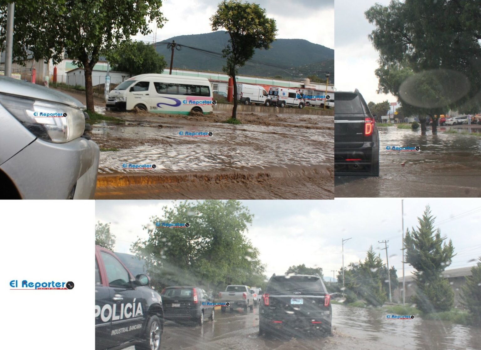 Está inundado el bulevar El Minero
