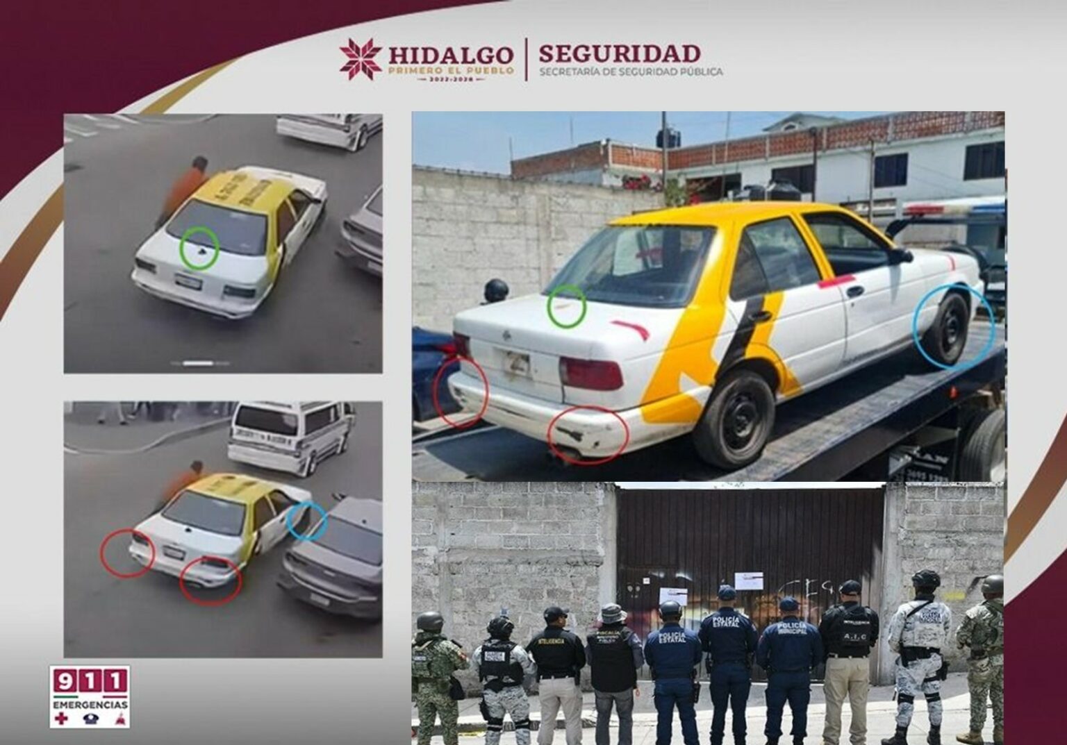 Aseguran taxi involucrado en agresión contra personal de Semoth