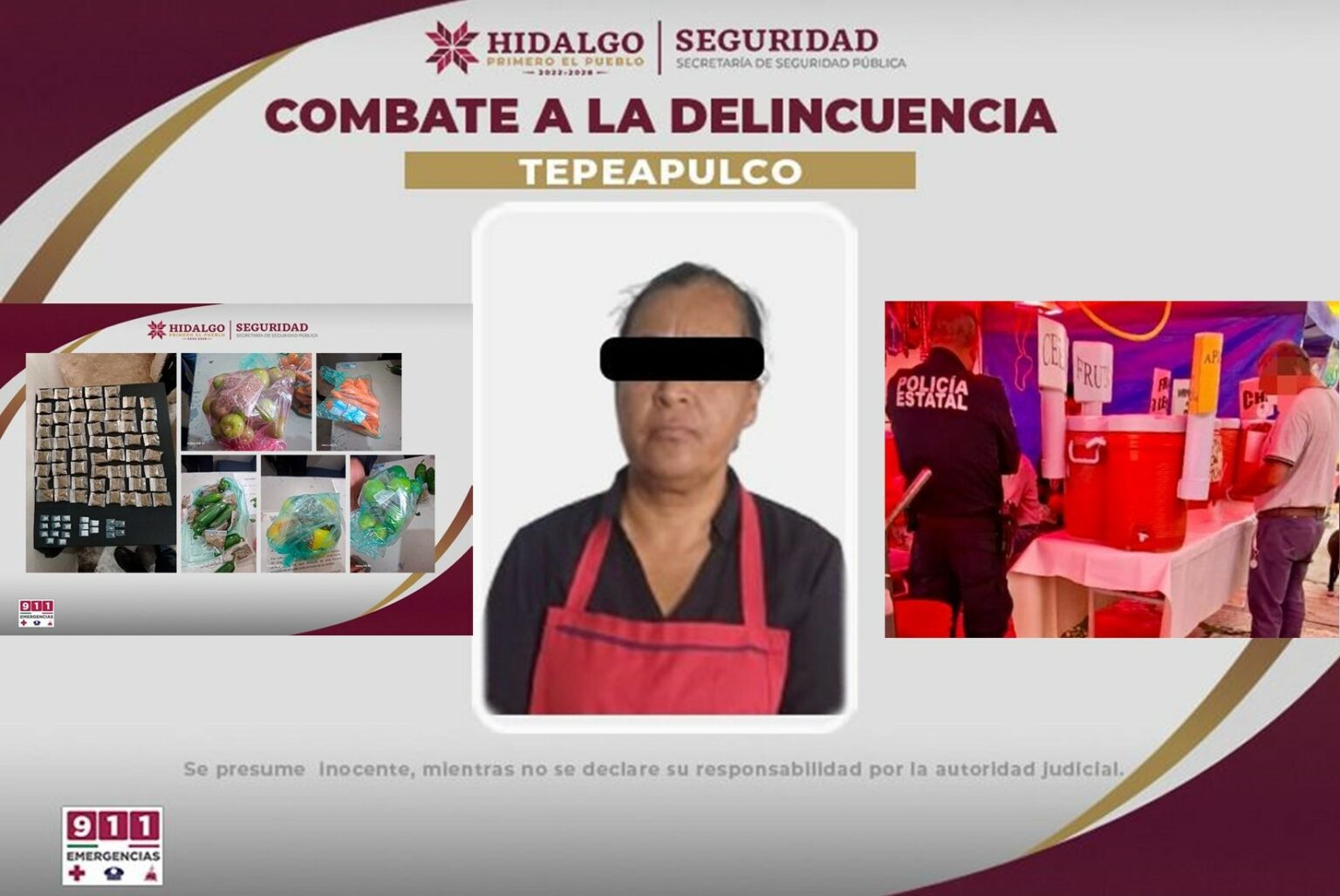 Mujer detenida al vender droga en puesto de aguas frescas