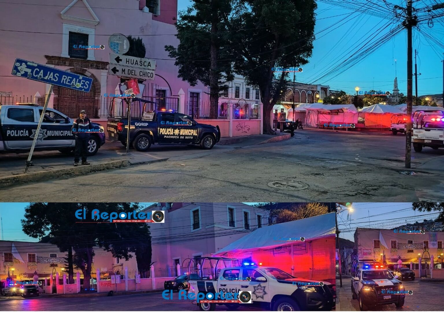 Sitiada la Plaza de la Constitución e iglesia La Asunción de Pachuca