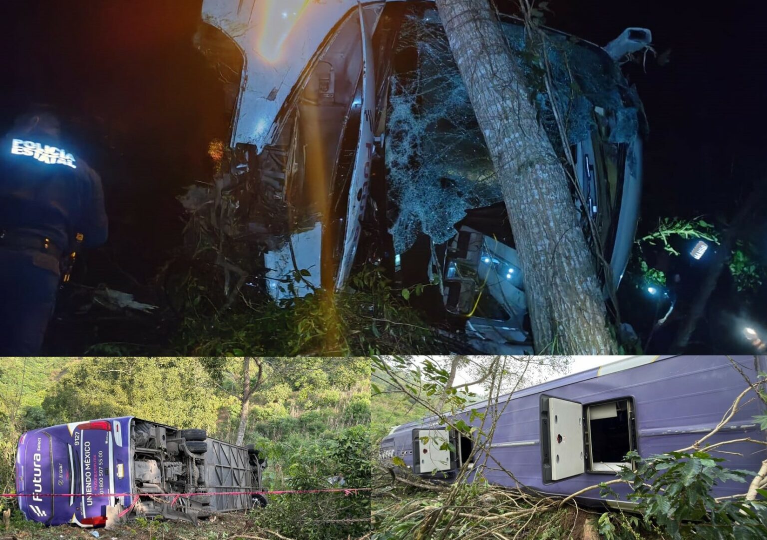 Autobús de pasajeros cayó a profundo barranco